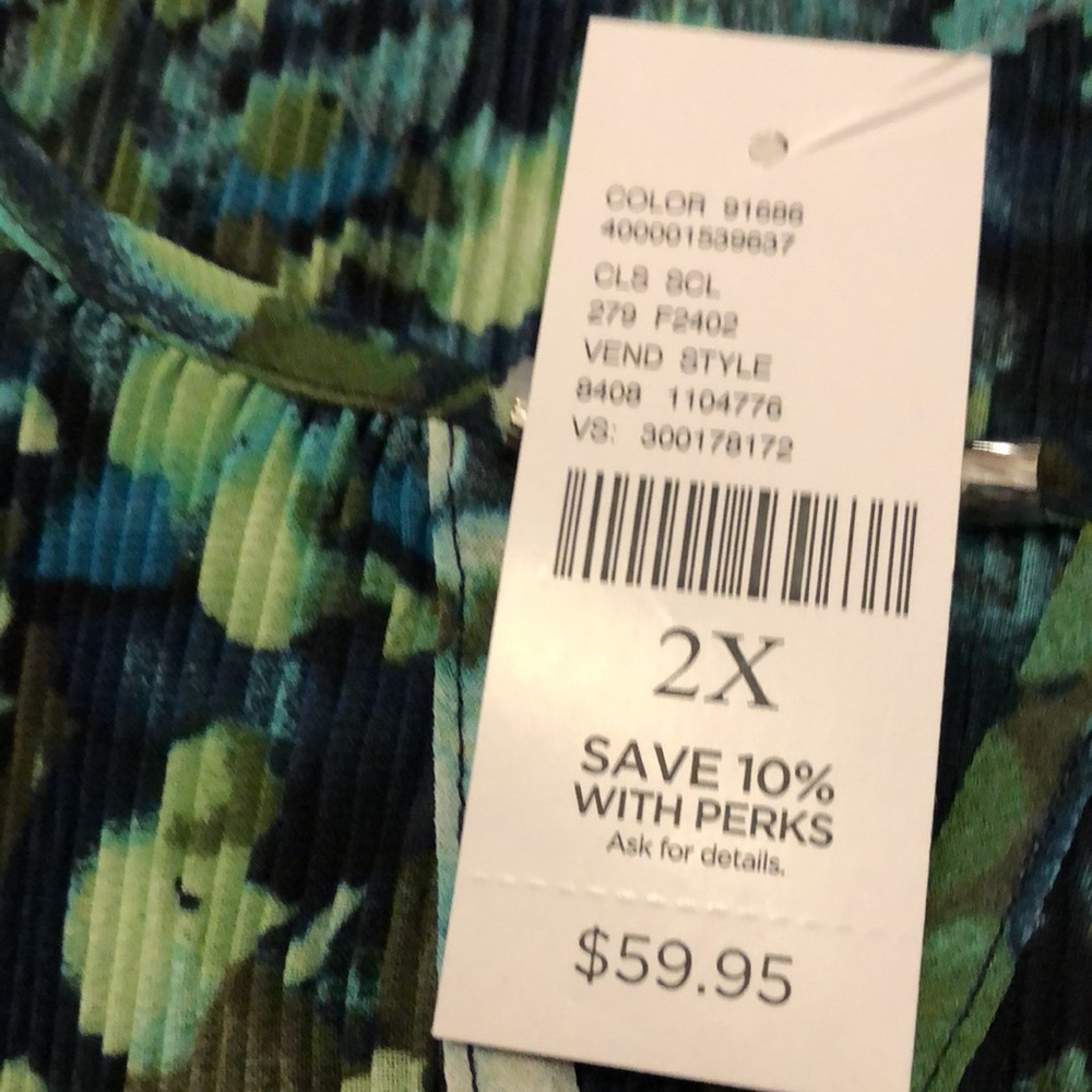 Catherines Tunic Green Multi Color Size 2x - image 6